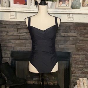 Women’s Black Ruched Front Swimsuit